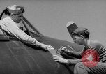 Image of Japanese flag painted on aircraft to record aerial victory Pacific Ocean, 1945, second 15 stock footage video 65675055307
