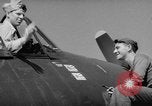 Image of Japanese flag painted on aircraft to record aerial victory Pacific Ocean, 1945, second 19 stock footage video 65675055307