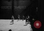 Image of basketball court on aircraft carrier hangar deck Pacific Ocean, 1945, second 5 stock footage video 65675055308