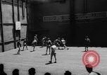 Image of basketball court on aircraft carrier hangar deck Pacific Ocean, 1945, second 10 stock footage video 65675055308