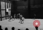 Image of basketball court on aircraft carrier hangar deck Pacific Ocean, 1945, second 11 stock footage video 65675055308