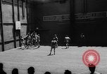 Image of basketball court on aircraft carrier hangar deck Pacific Ocean, 1945, second 13 stock footage video 65675055308