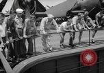 Image of basketball court on aircraft carrier hangar deck Pacific Ocean, 1945, second 35 stock footage video 65675055308