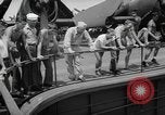 Image of basketball court on aircraft carrier hangar deck Pacific Ocean, 1945, second 38 stock footage video 65675055308