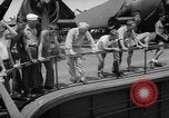 Image of basketball court on aircraft carrier hangar deck Pacific Ocean, 1945, second 39 stock footage video 65675055308