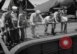 Image of basketball court on aircraft carrier hangar deck Pacific Ocean, 1945, second 41 stock footage video 65675055308