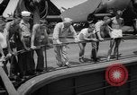 Image of basketball court on aircraft carrier hangar deck Pacific Ocean, 1945, second 44 stock footage video 65675055308