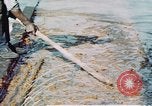 Image of man spreads grease on ways at Newport News Shipyard Newport News Virginia USA, 1943, second 19 stock footage video 65675055340
