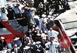 Standbild Blick vom Deck der USS Hancock (CV-19) während seiner Einführung Quincy Massachusetts USA, 1944, aus Sekunde 46 historischem Filmmaterial Videoclip 65675055342