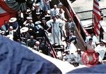 Standbild Blick vom Deck der USS Hancock (CV-19) während seiner Einführung Quincy Massachusetts USA, 1944, aus Sekunde 47 historischem Filmmaterial Videoclip 65675055342