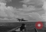 Image of F6F hellcats take off from the USS Hancock Pacific Ocean, 1944, second 10 stock footage video 65675055348