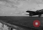 Image of F6F hellcats take off from the USS Hancock Pacific Ocean, 1944, second 17 stock footage video 65675055348