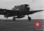 Image of F6F hellcats take off from the USS Hancock Pacific Ocean, 1944, second 21 stock footage video 65675055348