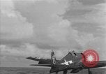Image of F6F hellcats take off from the USS Hancock Pacific Ocean, 1944, second 23 stock footage video 65675055348