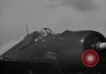 Image of F6F hellcats take off from the USS Hancock Pacific Ocean, 1944, second 39 stock footage video 65675055348