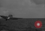 Image of F6F hellcats take off from the USS Hancock Pacific Ocean, 1944, second 49 stock footage video 65675055348