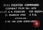 Image of Focke Wulf 190 fighter aircraft European Theater, 1944, second 1 stock footage video 65675055404
