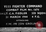 Image of Focke Wulf 190 fighter aircraft European Theater, 1944, second 4 stock footage video 65675055404
