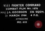 Image of Messerschmitt 410 fighter aircraft European Theater, 1944, second 1 stock footage video 65675055405