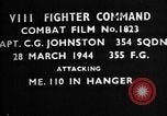 Image of Messerschmitt bf 109 attacked European Theater, 1944, second 1 stock footage video 65675055418