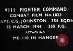 Image of Messerschmitt bf 109 attacked European Theater, 1944, second 4 stock footage video 65675055418