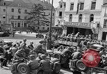 Image of American soldiers at French cafe Le Mans France, 1944, second 6 stock footage video 65675055594