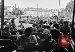 Image of American soldiers at French cafe Le Mans France, 1944, second 32 stock footage video 65675055594