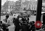 Image of American soldiers at French cafe Le Mans France, 1944, second 55 stock footage video 65675055594