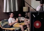Image of airmen in trailer Diego Garcia Island Indian Ocean, 1979, second 58 stock footage video 65675055643