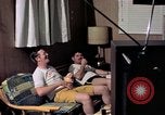 Image of airmen in trailer Diego Garcia Island Indian Ocean, 1979, second 60 stock footage video 65675055643