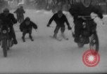 Image of motorcycle skiing Czechoslovakia, 1960, second 46 stock footage video 65675055786