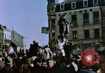 Image of civilians in street square Luxembourg, 1945, second 17 stock footage video 65675056170