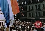 Image of civilians in street square Luxembourg, 1945, second 34 stock footage video 65675056170