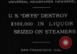 Standbild kanadischen rum Cargo zerstört im Verbot San Francisco California USA, 1930, aus Sekunde 7 historischem Filmmaterial Videoclip 65675056183