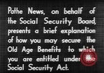 Standbild Anwendung für soziale Sicherheit United States USA, 1936, aus Sekunde 10 historischem Filmmaterial Videoclip 65675056254
