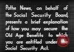Standbild Anwendung für soziale Sicherheit United States USA, 1936, aus Sekunde 17 historischem Filmmaterial Videoclip 65675056254