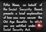 Standbild Anwendung für soziale Sicherheit United States USA, 1936, aus Sekunde 19 historischem Filmmaterial Videoclip 65675056254
