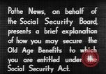 Standbild Anwendung für soziale Sicherheit United States USA, 1936, aus Sekunde 20 historischem Filmmaterial Videoclip 65675056254