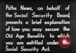 Standbild Anwendung für soziale Sicherheit United States USA, 1936, aus Sekunde 22 historischem Filmmaterial Videoclip 65675056254