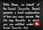 Standbild Anwendung für soziale Sicherheit United States USA, 1936, aus Sekunde 25 historischem Filmmaterial Videoclip 65675056254