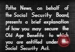 Standbild Anwendung für soziale Sicherheit United States USA, 1936, aus Sekunde 27 historischem Filmmaterial Videoclip 65675056254