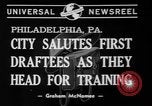 Image of parade of draftees Philadelphia Pennsylvania USA, 1940, second 3 stock footage video 65675056292