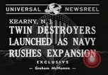 Image of launching of ships Kearny New Jersey USA, 1940, second 4 stock footage video 65675057673