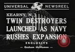Image of launching of ships Kearny New Jersey USA, 1940, second 5 stock footage video 65675057673