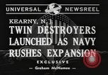 Image of launching of ships Kearny New Jersey USA, 1940, second 6 stock footage video 65675057673