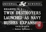 Image of launching of ships Kearny New Jersey USA, 1940, second 7 stock footage video 65675057673