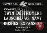 Image of launching of ships Kearny New Jersey USA, 1940, second 8 stock footage video 65675057673
