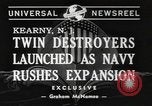 Image of launching of ships Kearny New Jersey USA, 1940, second 9 stock footage video 65675057673