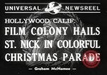 Image of Hollywood Christmas parade Hollywood Los Angeles California USA, 1940, second 8 stock footage video 65675057680