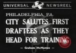 Image of draftees Philadelphia Pennsylvania USA, 1940, second 1 stock footage video 65675057686